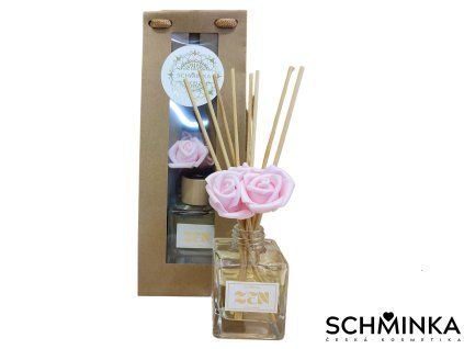 Luxusní bytový parfém ZEN s vonnými tyčinkami a originální krabičkou na světlém pozadí